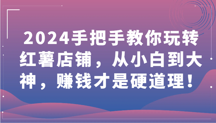 2024手把手教你玩转红薯店铺，从小白到大神，赚钱才是硬道理！-全网项目副业VIP教程分享_知识付费课程虚拟资源代理加盟