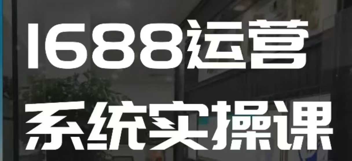 1688高阶运营系统实操课，快速掌握1688店铺运营的核心玩法-全网项目副业VIP教程分享_知识付费课程虚拟资源代理加盟