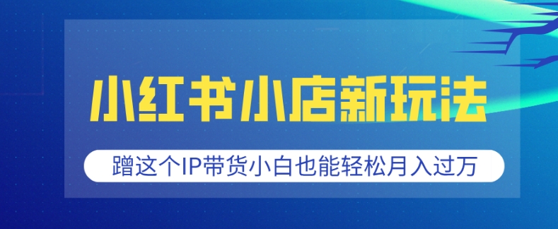 小红书小店新玩法，蹭这个IP带货，小白也能轻松月入过W【揭秘】-全网项目副业VIP教程分享_知识付费课程虚拟资源代理加盟