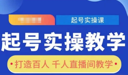 起号实操教学，打造百人千人直播间教学-全网项目副业VIP教程分享_知识付费课程虚拟资源代理加盟