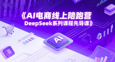 AI电商线上陪跑营，DeepSeek系列课程先导课-全网项目副业VIP教程分享_知识付费课程虚拟资源代理加盟
