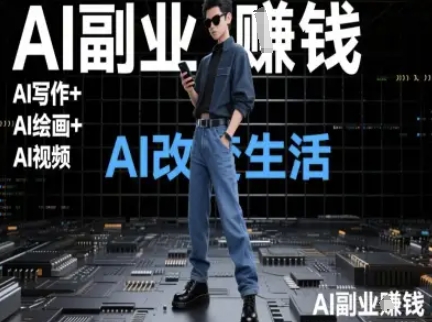 AI改变生活（Ai写作+AI绘画+Ai视频），AI副业挣钱-全网项目副业VIP教程分享_知识付费课程虚拟资源代理加盟