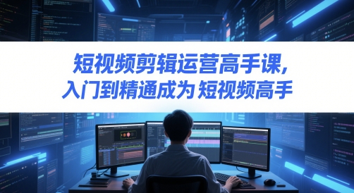 短视频剪辑运营高手课，入门到精通成为短视频高手-全网项目副业VIP教程分享_知识付费课程虚拟资源代理加盟