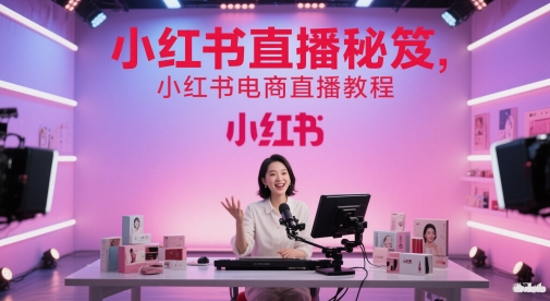 小红书直播秘笈，小红书电商直播教程-全网项目副业VIP教程分享_知识付费课程虚拟资源代理加盟