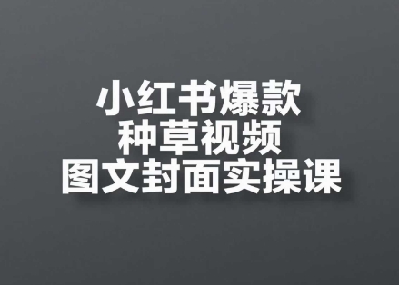 小红书爆款种草视频图文封面实操课，​开店、选品、引流、变现全流程-全网项目副业VIP教程分享_知识付费课程虚拟资源代理加盟