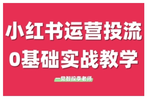 小红书运营投流，小红书广告投放从0到1的实战课，学完即可开始投放（更新）-全网项目副业VIP教程分享_知识付费课程虚拟资源代理加盟
